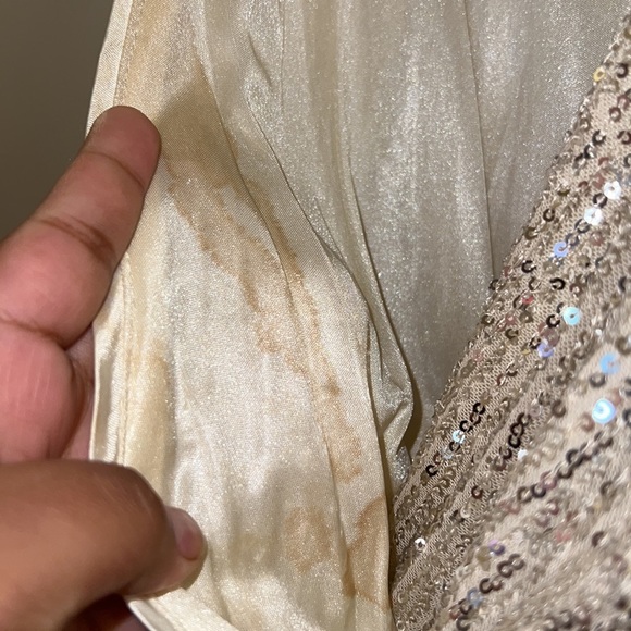 AQUA gold Sequin Romper jumpsuit - Picture 4 of 5